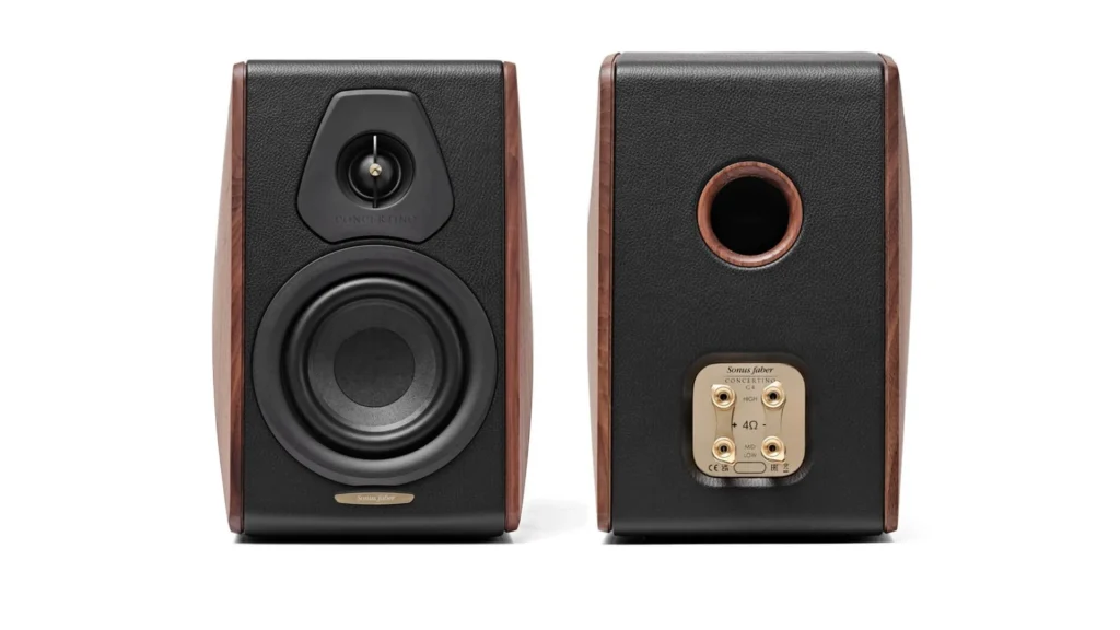 Sonus Faber Concertino G4 speakers front and back view