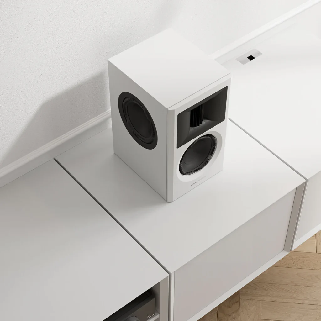 Radiant Acoustics Clarity 6.2 Loudspeaker Top View In White Finish