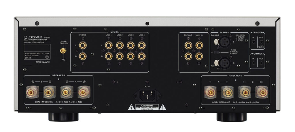 Luxman L-505Z back panel connections and ports