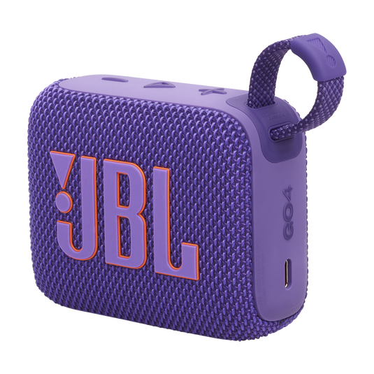 JBL Go 4 Mini Bluetooth speaker in purple finish