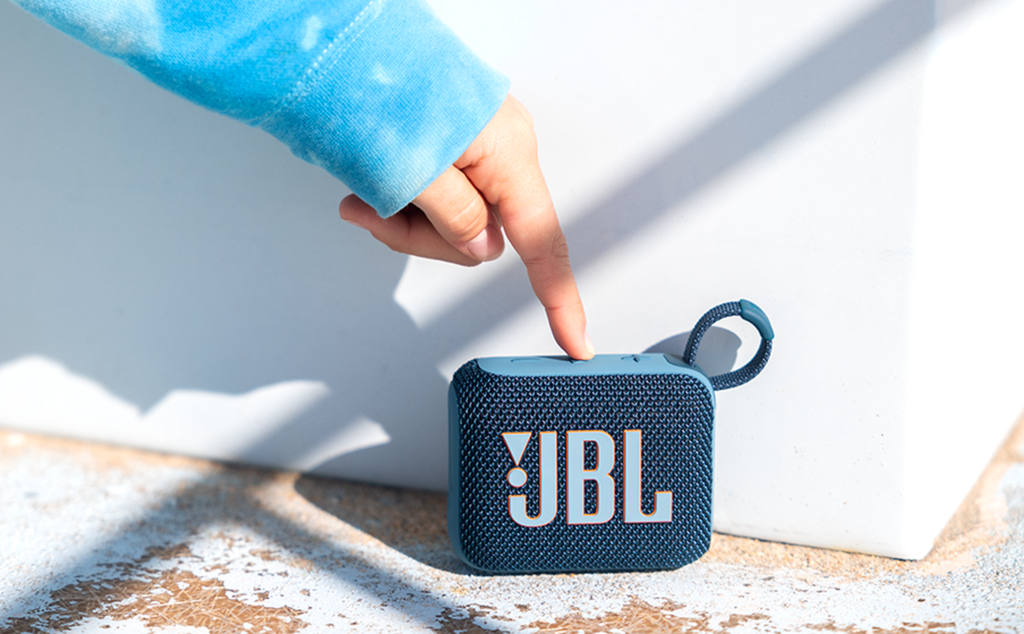 Closeup of the JBL Go 4 Bluetooth speaker